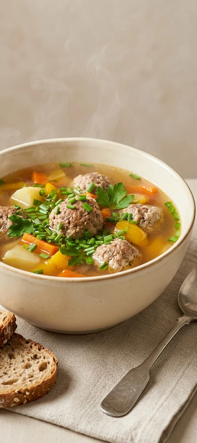 Суп с мясными фрикадельками в мультиварке — рецепт с фото