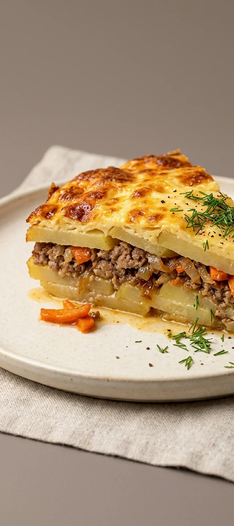 Запеканка из картофеля с мясным фаршем — рецепт с фото