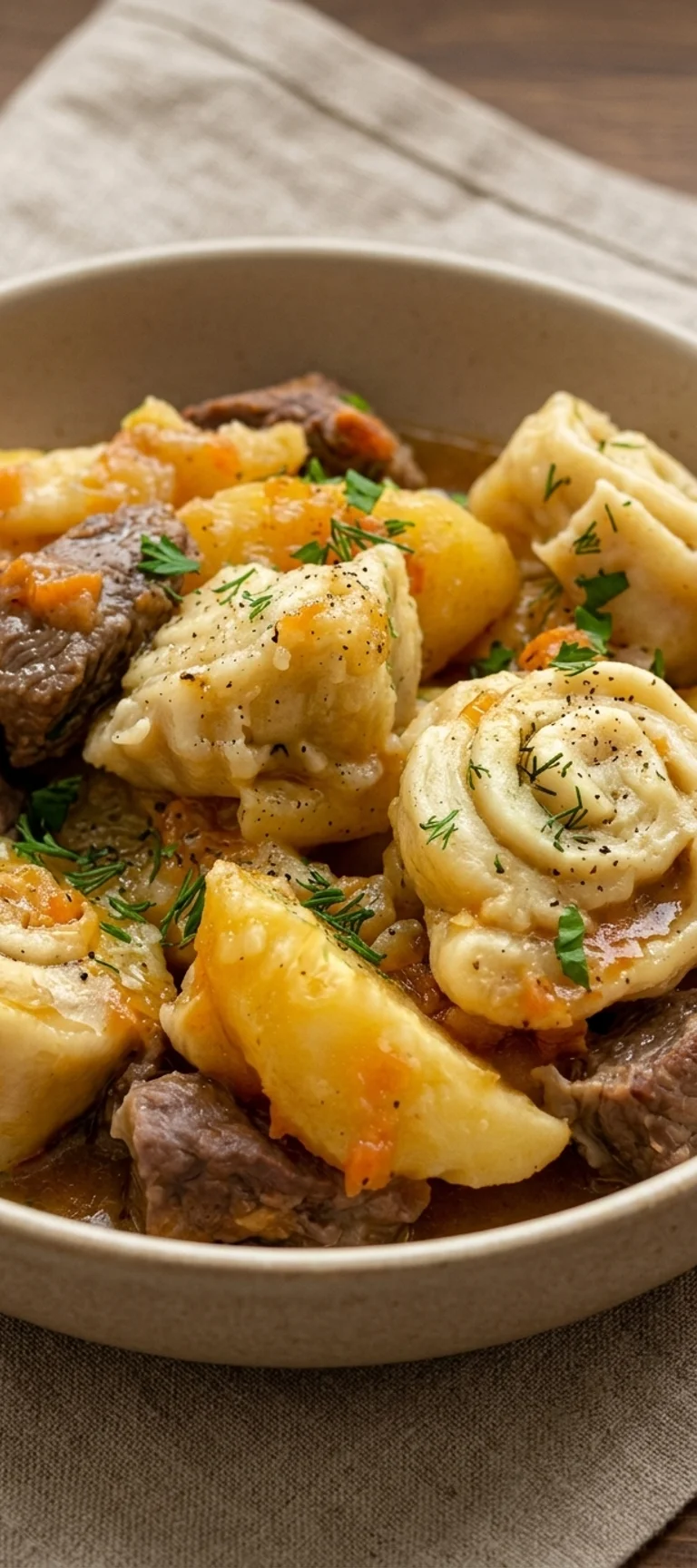 Украинские нудли с говядиной и картофелем — рецепт с фото