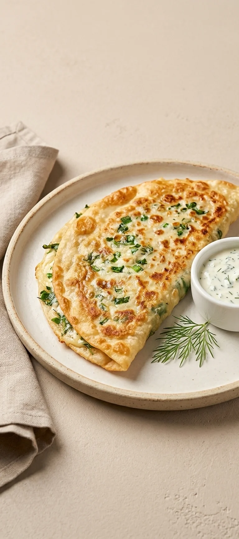 Турецкая лепешка гезлеме с сыром и зеленью — рецепт с фото