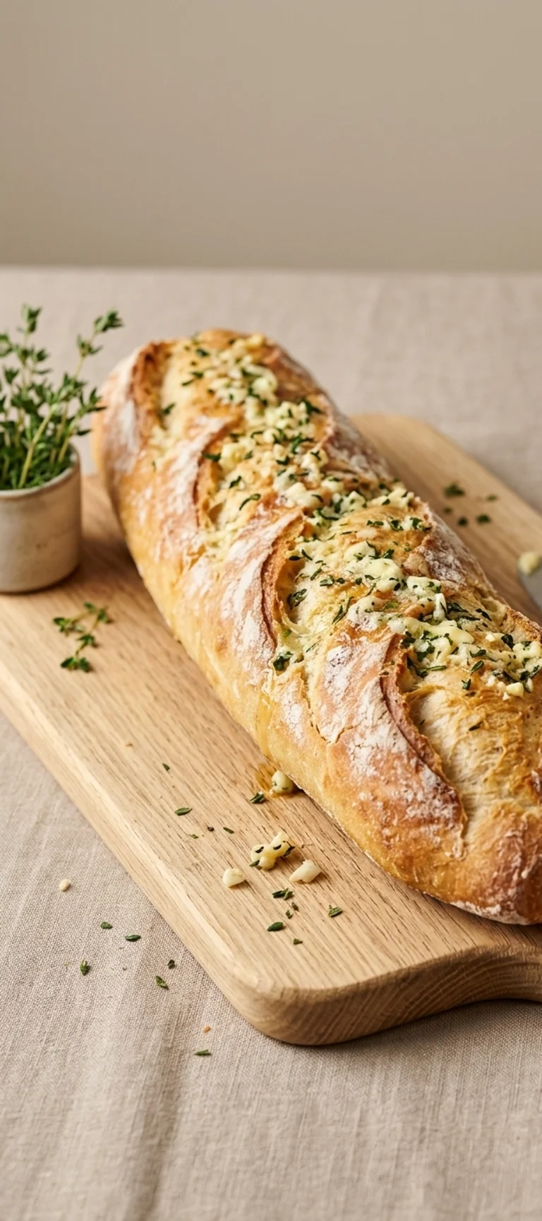 Домашний багет с чесноком и травами — рецепт с фото