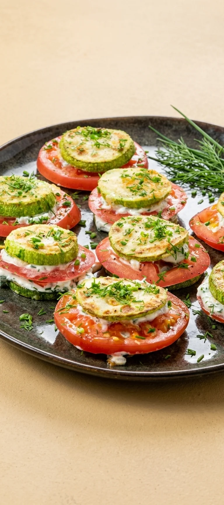 Жареные кабачки с помидорами и сливочным соусом — рецепт с фото