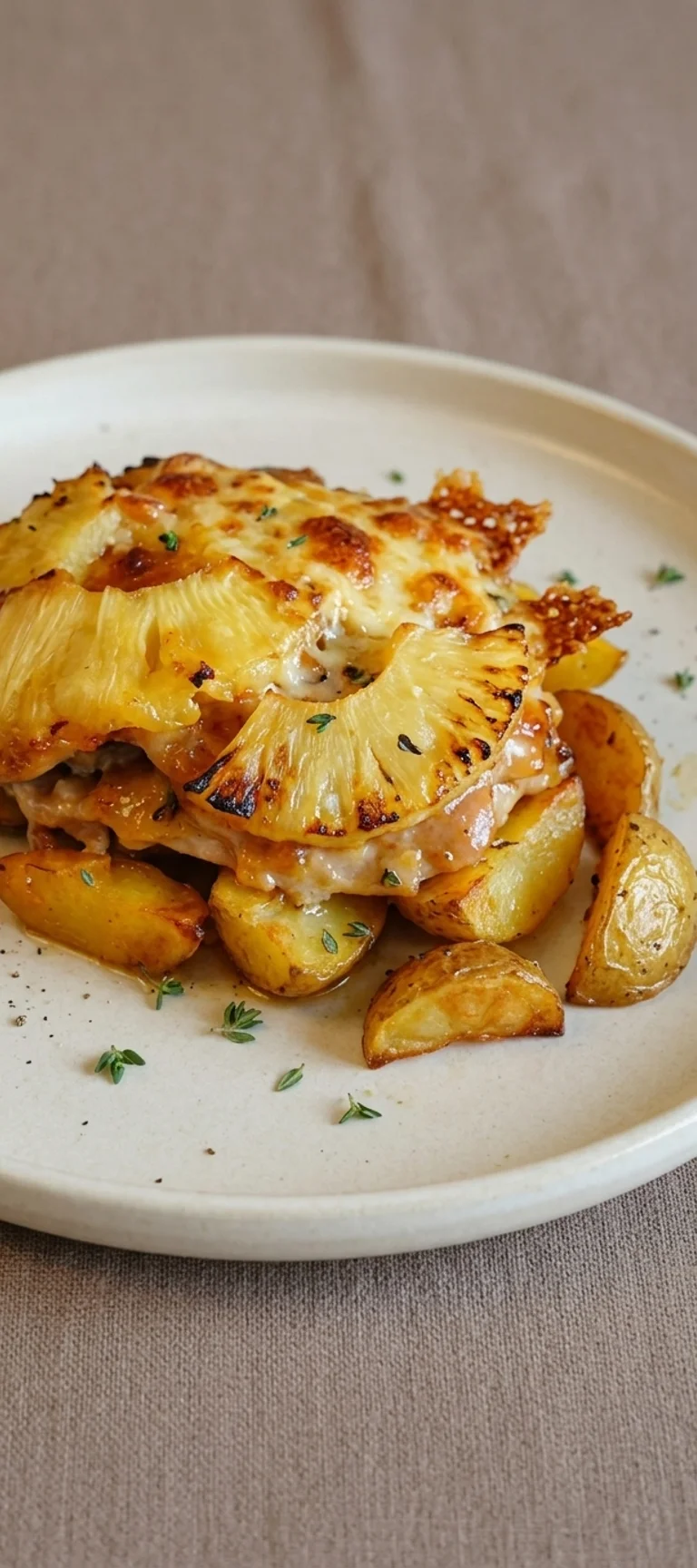 Курица с ананасом и картофелем в духовке — рецепт с фото