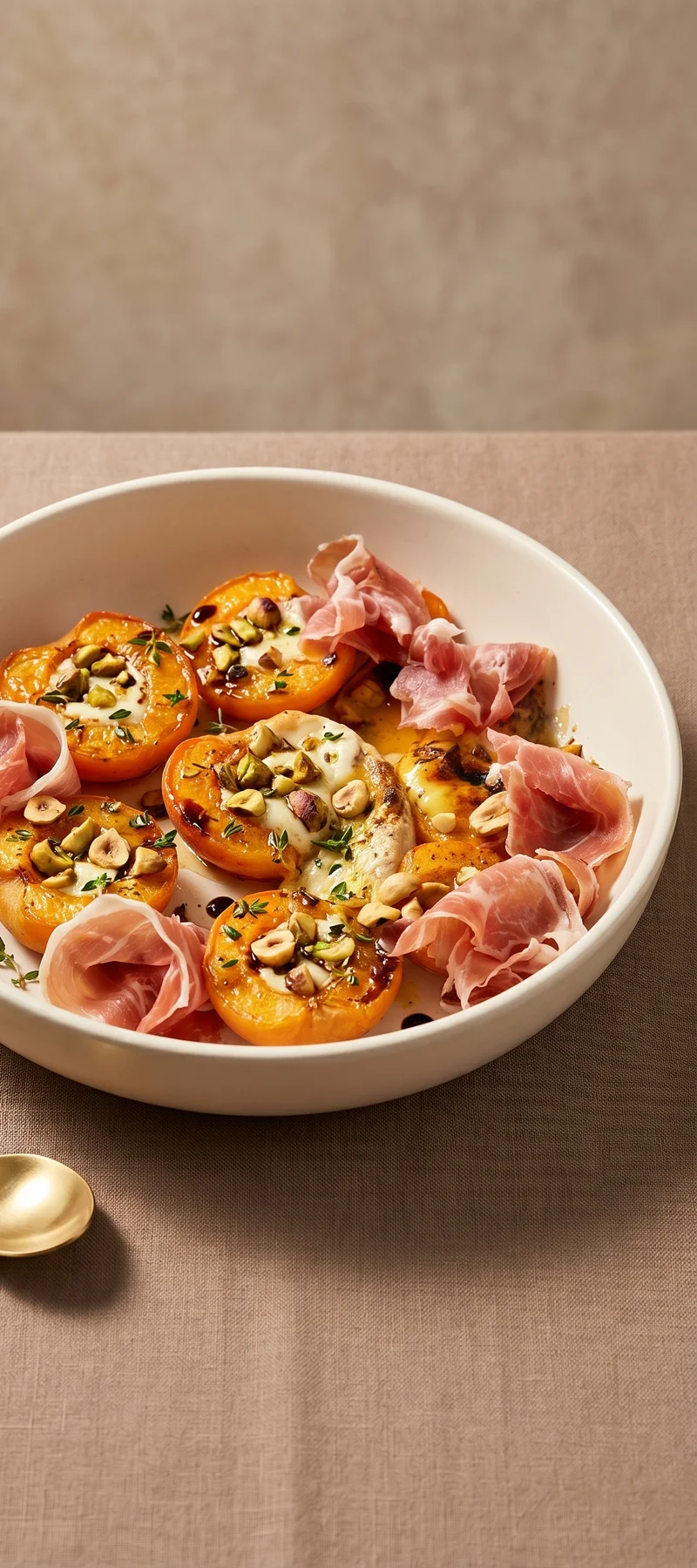 Запечённые абрикосы с сыром и орехами — рецепт с фото
