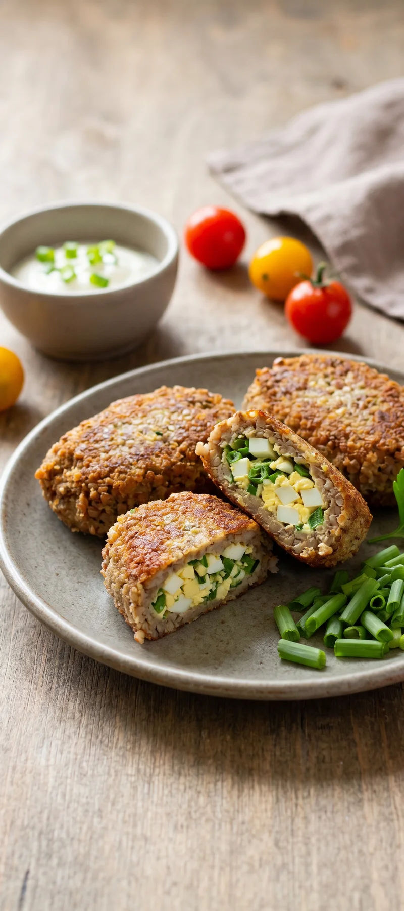 Гречневые зразы с яйцом и зеленью — рецепт с фото