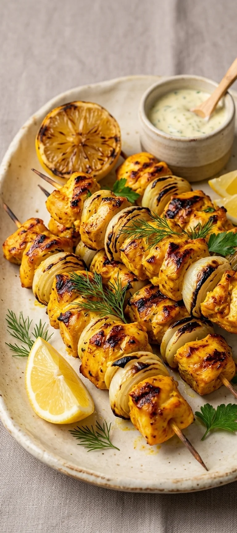 Куриные шашлыки с лимоном и шафраном — рецепт с фото