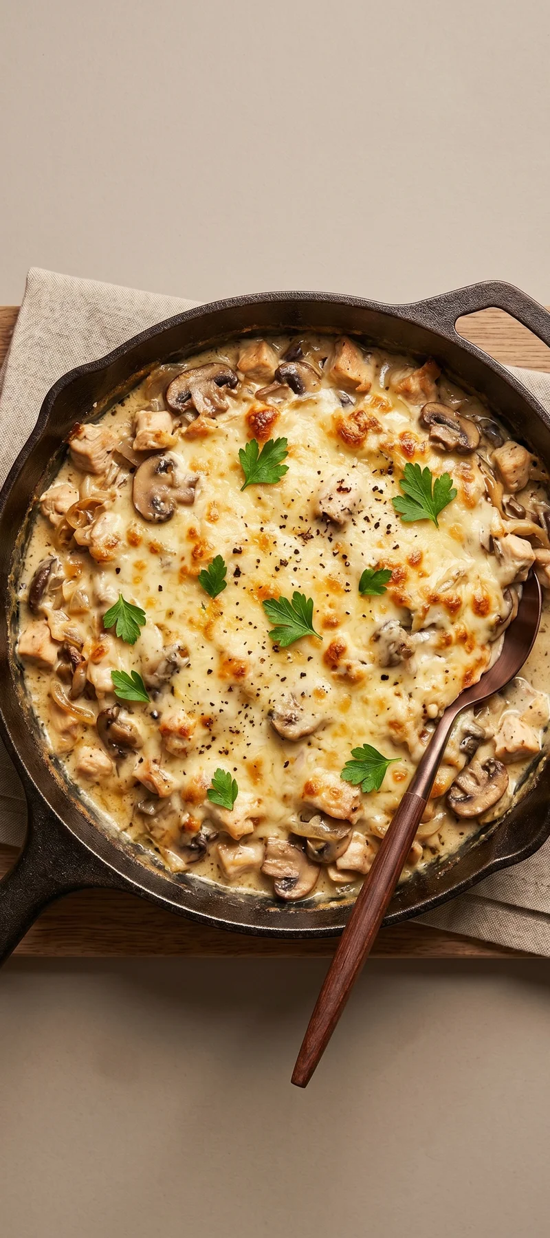 Жюльен с курицей на сковороде — рецепт с фото
