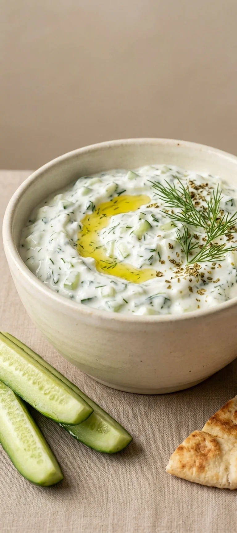 Дзадзики с винным уксусом и свежей зеленью — рецепт с фото