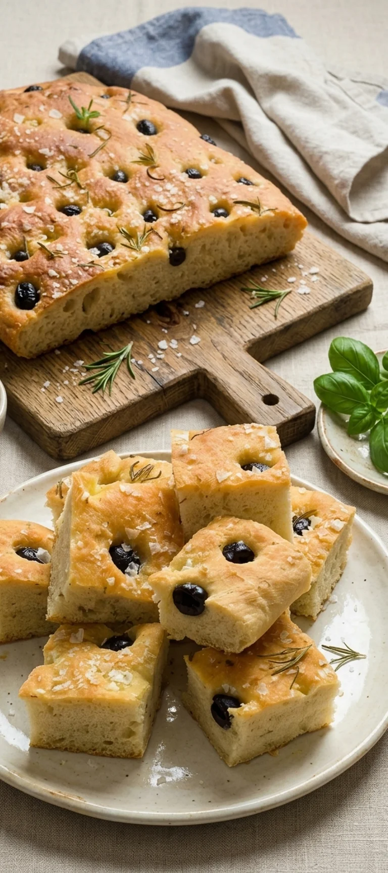 Итальянская фокачча с оливками и розмарином — рецепт с фото