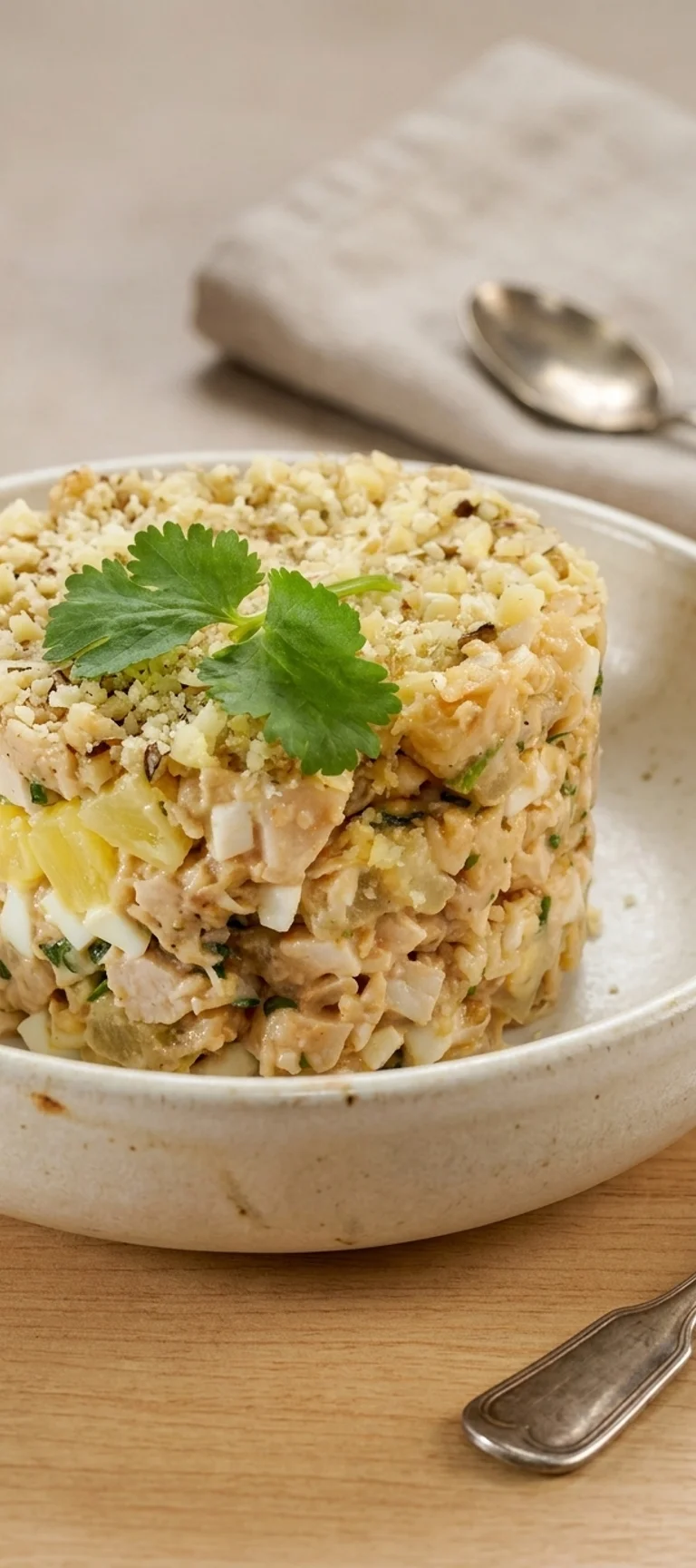 Салат из курицы с ананасом и орехами — рецепт с фото