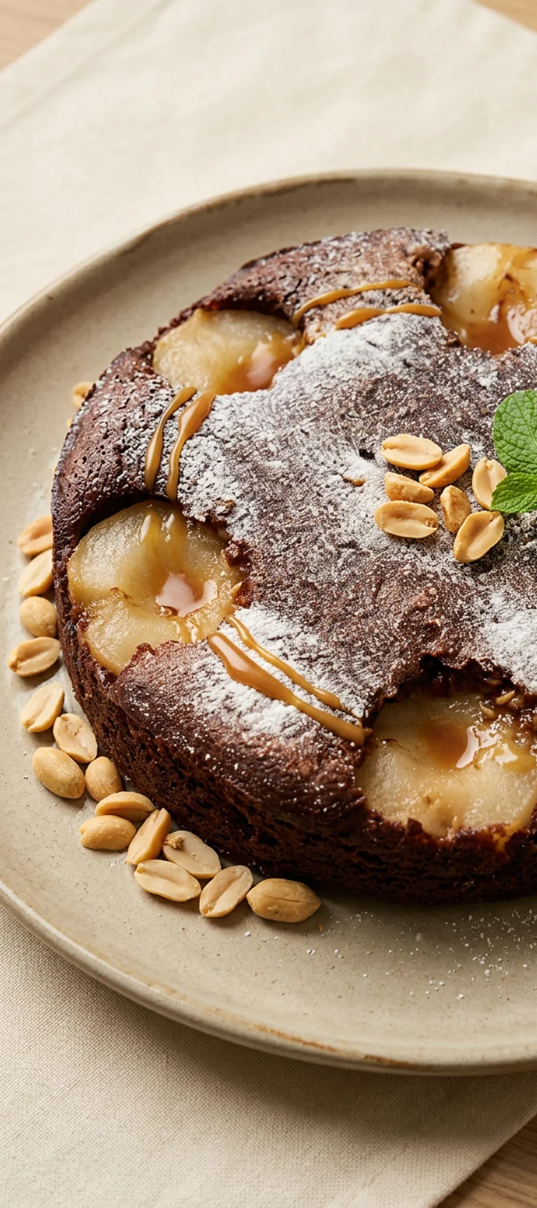 Шоколадный пирог с грушами и арахисом — рецепт с фото
