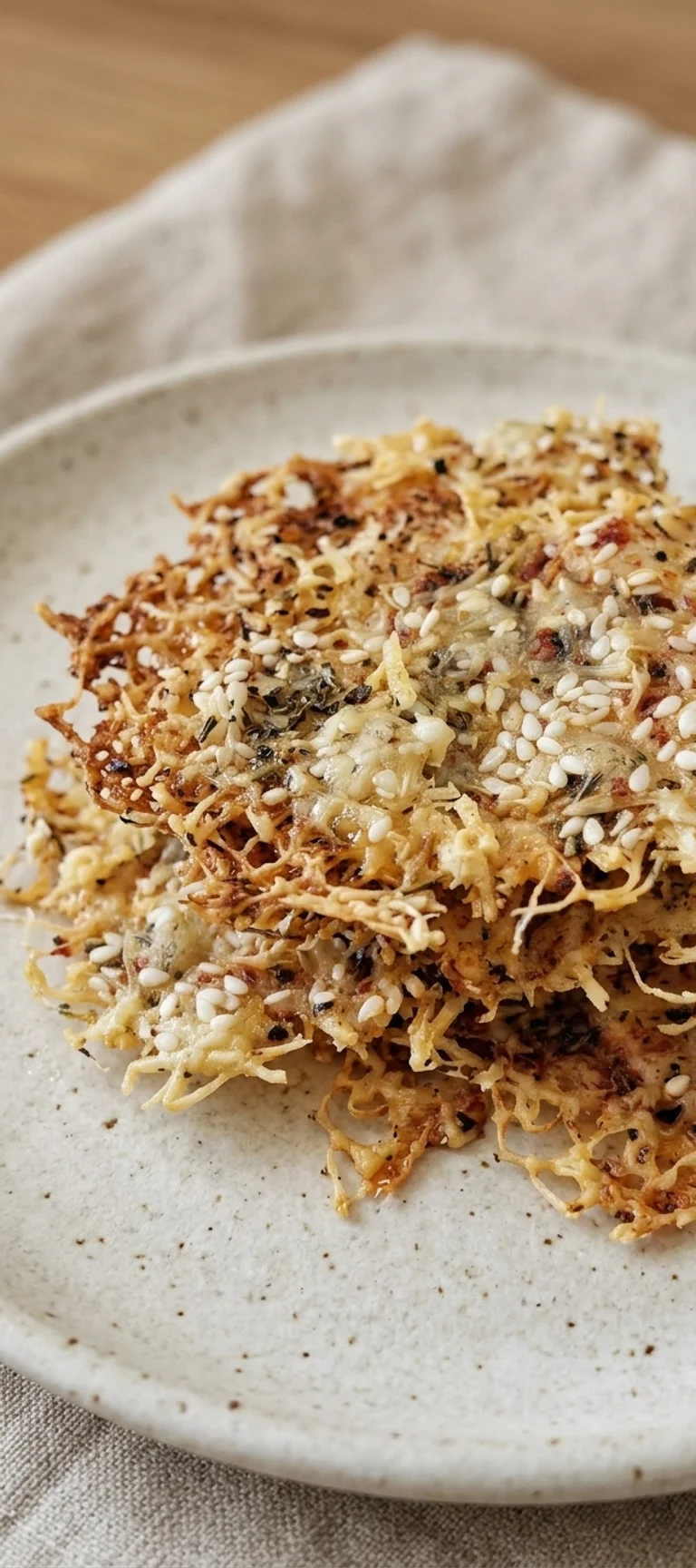 Хрустящие чипсы из пармезана с кунжутом — рецепт с фото