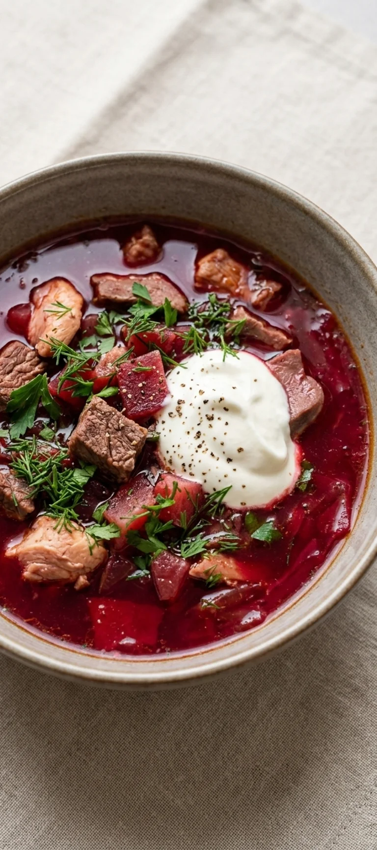Борщ с тройным мясом и овощами — рецепт с фото