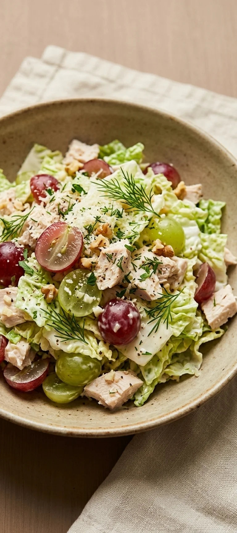 Салат из курицы с виноградом и капустой — рецепт с фото