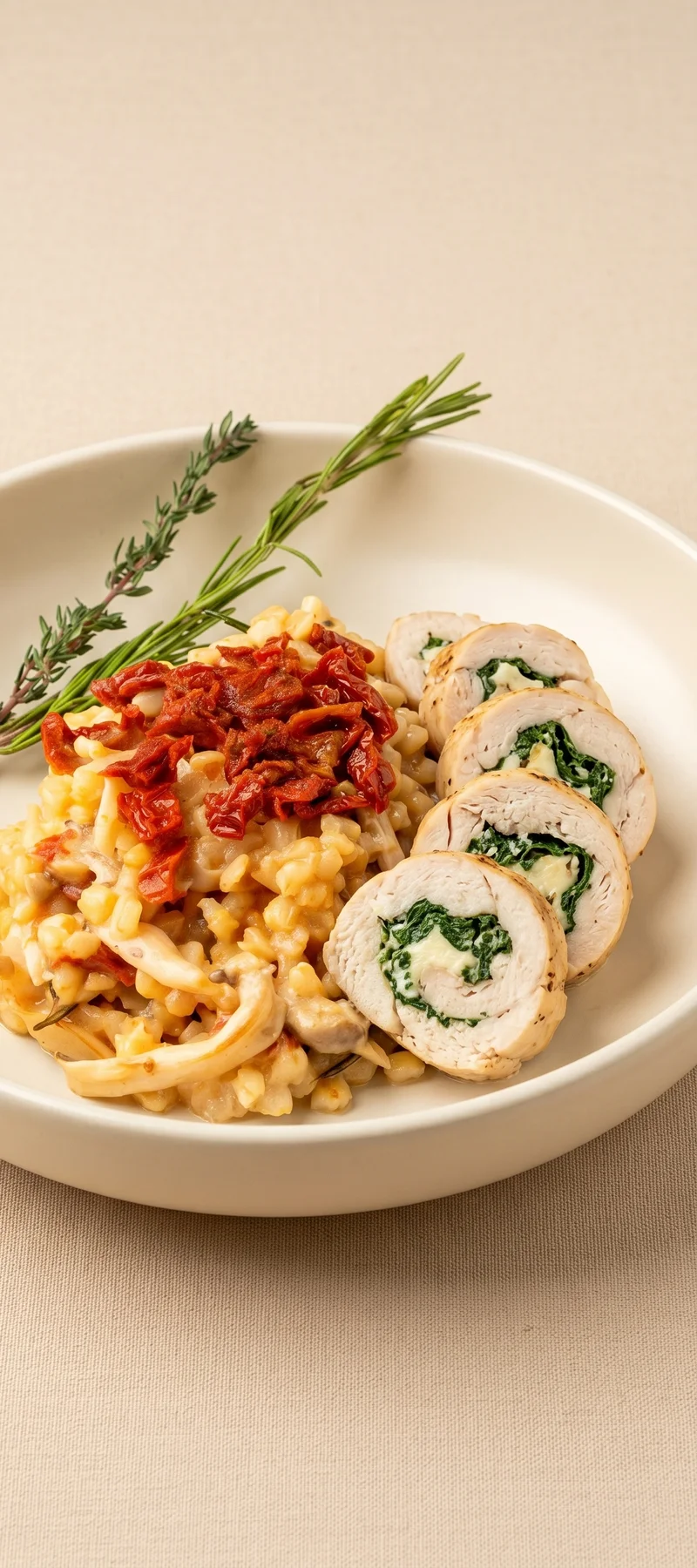 Дзавар с грибами, вялеными томатами и курицей — рецепт с фото