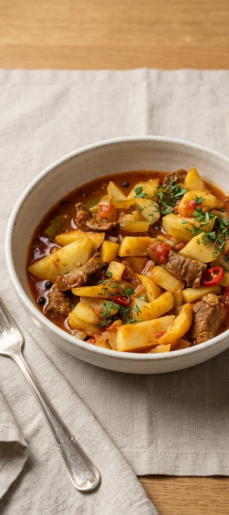 Татарское азу с мясом и картофелем — рецепт с фото