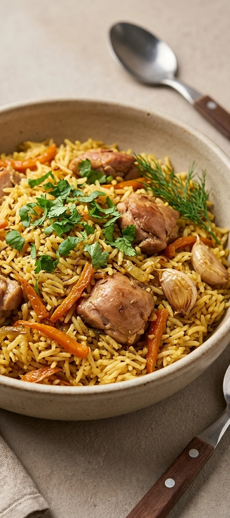 Плов с курицей и золотистым рисом — рецепт с фото
