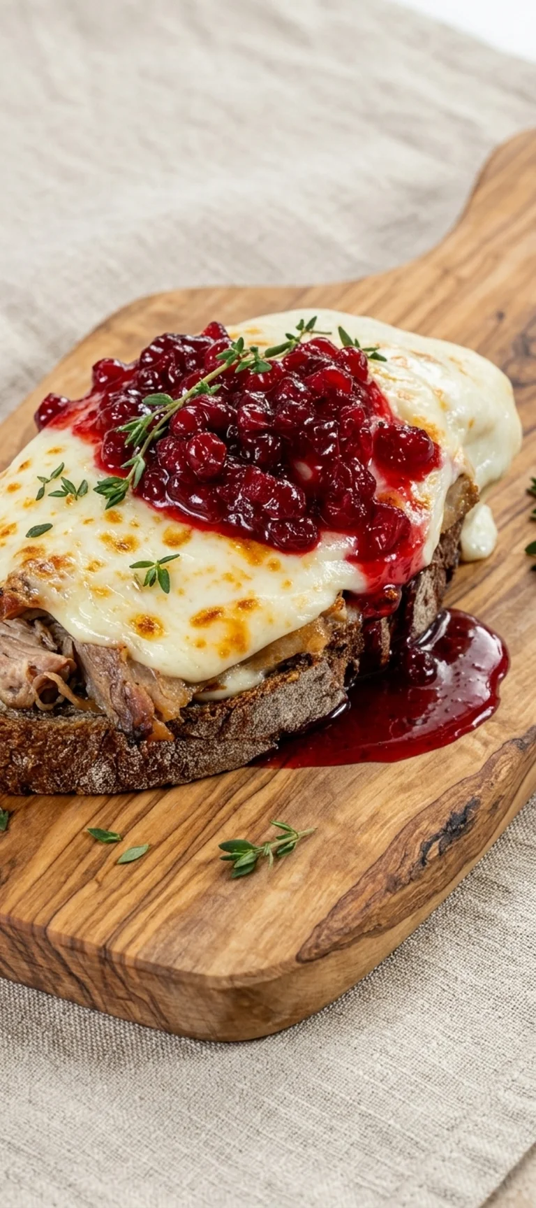 Бутерброд со свининой, сыром и брусничным соусом — рецепт с фото