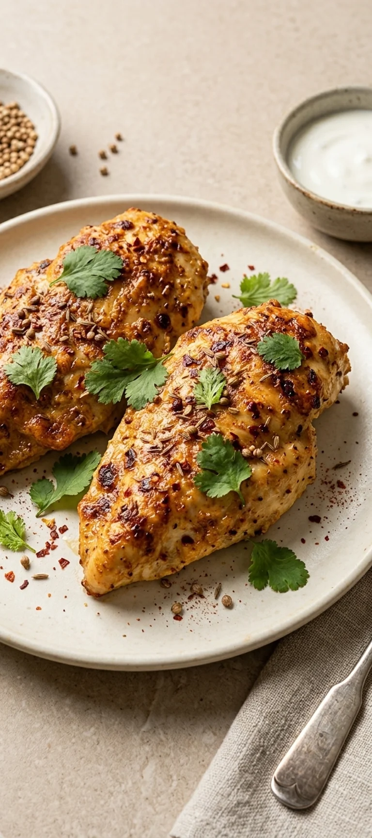 Запечённые куриные грудки с майонезом и кориандром — рецепт с фото