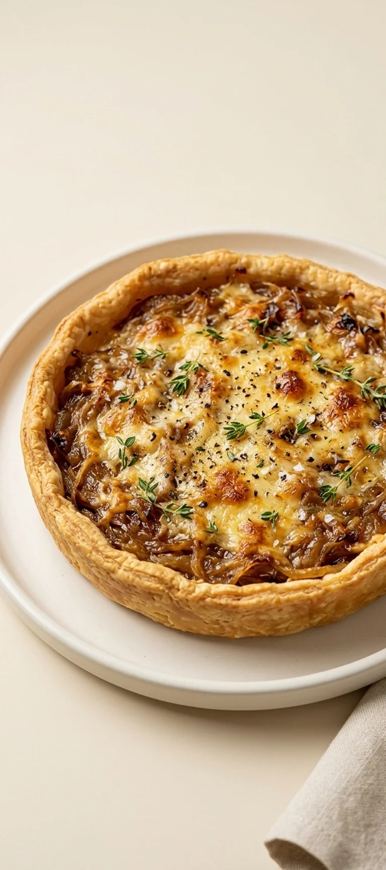 Пирог с карамелизованным луком и грюйером — рецепт с фото