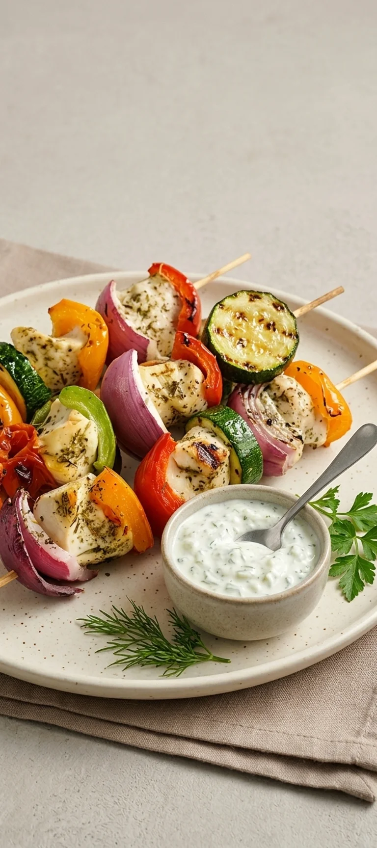 Шашлык из курицы с цукини на гриле — рецепт с фото