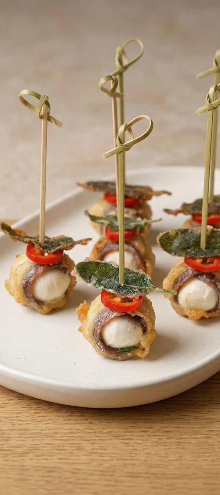 Жареная моцарелла с анчоусами и шалфеем — рецепт с фото