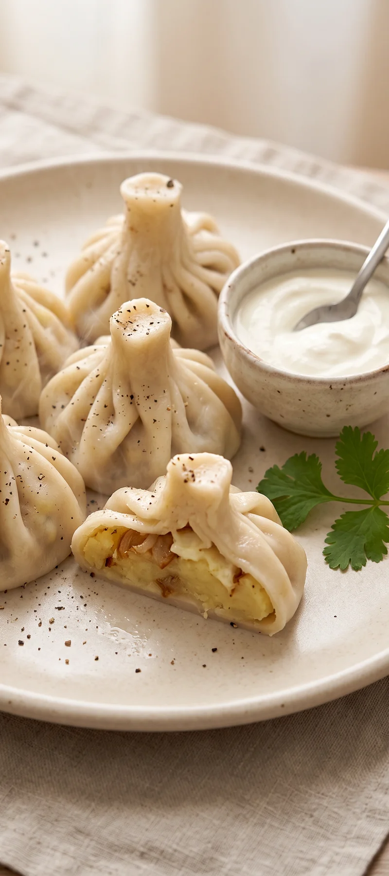 Хинкали с картофелем и сулугуни — рецепт с фото
