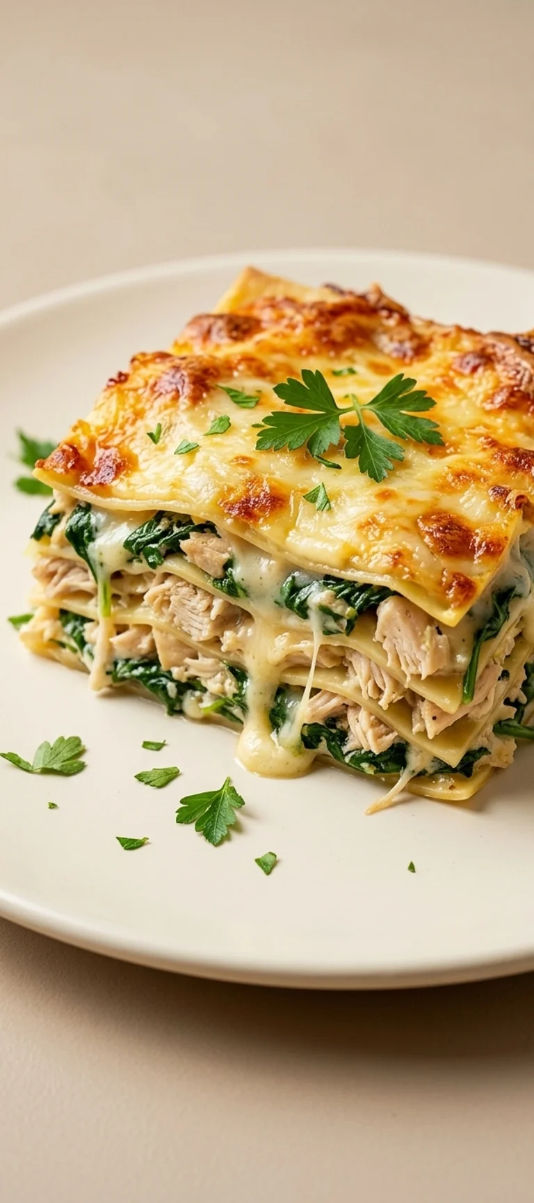 Лазанья с курицей, шпинатом и бешамелью — рецепт с фото