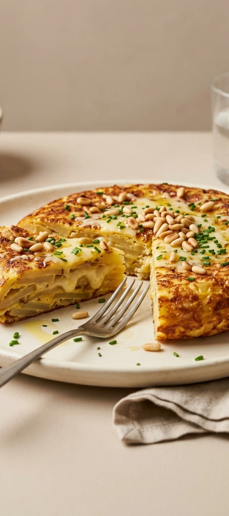 Испанская тортилья с сыром и кедровыми орехами — рецепт с фото