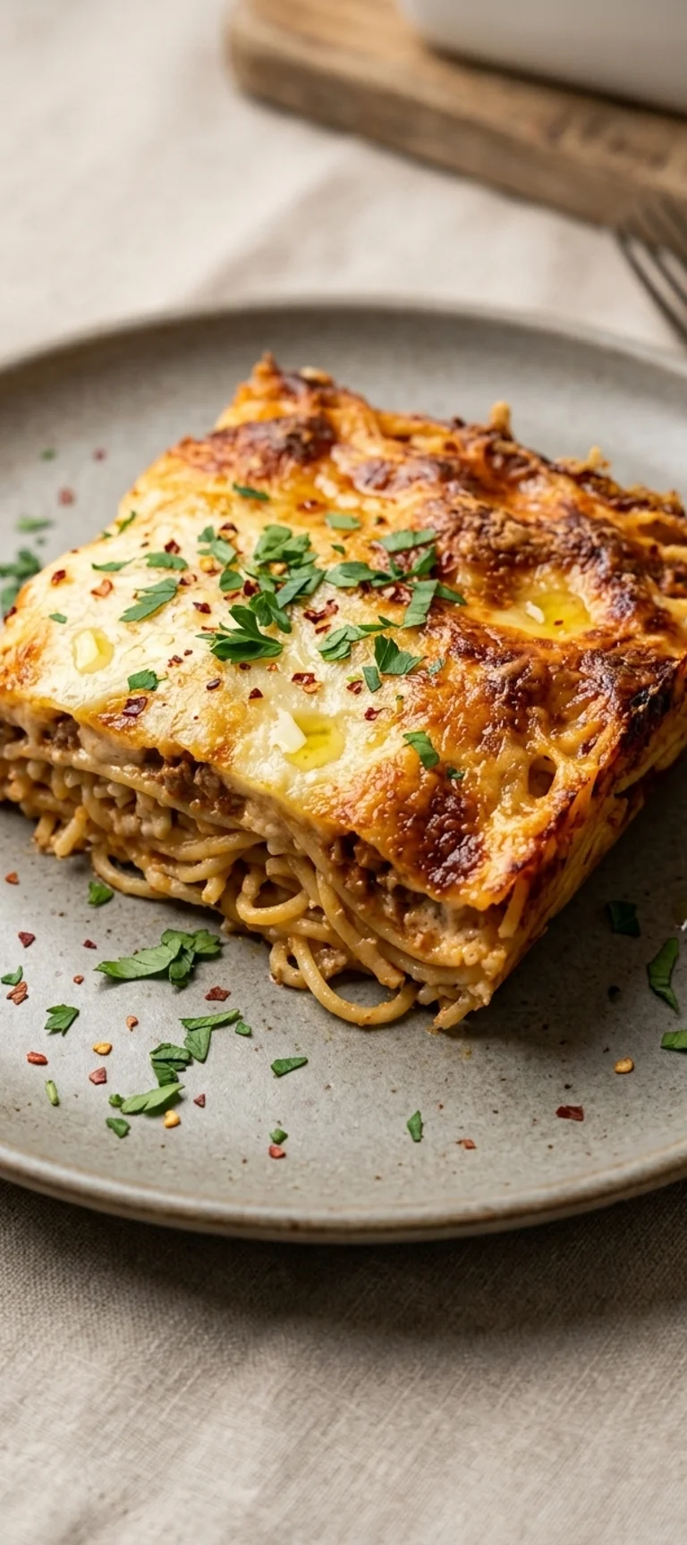 Спагетти с мясным соусом, запеченные со сливками — рецепт с фото