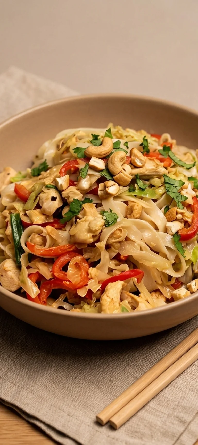 Тайская лапша с курицей и кокосовым молоком — рецепт с фото