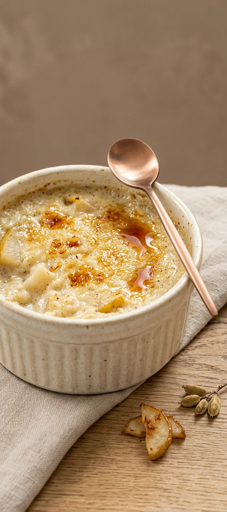 Пшённый пудинг с грушей и кардамоном — рецепт с фото
