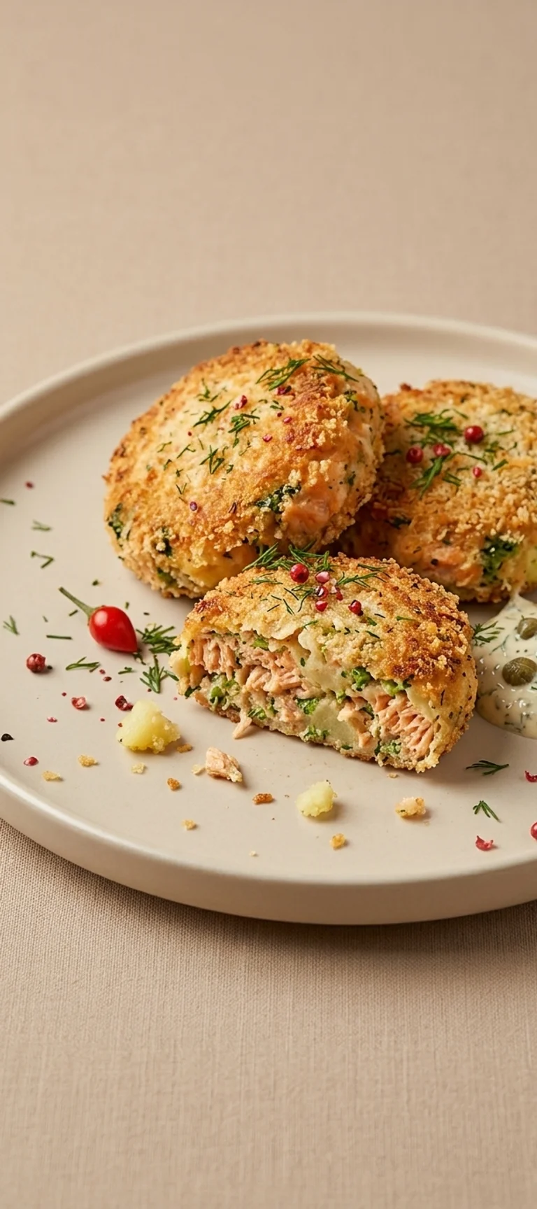 Котлеты из лосося с картофелем и брокколи — рецепт с фото