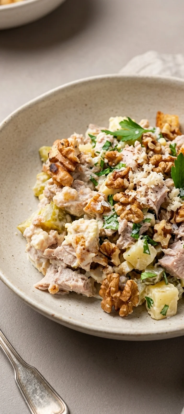 Салат со свининой, хреном и маринованными огурцами — рецепт с фото