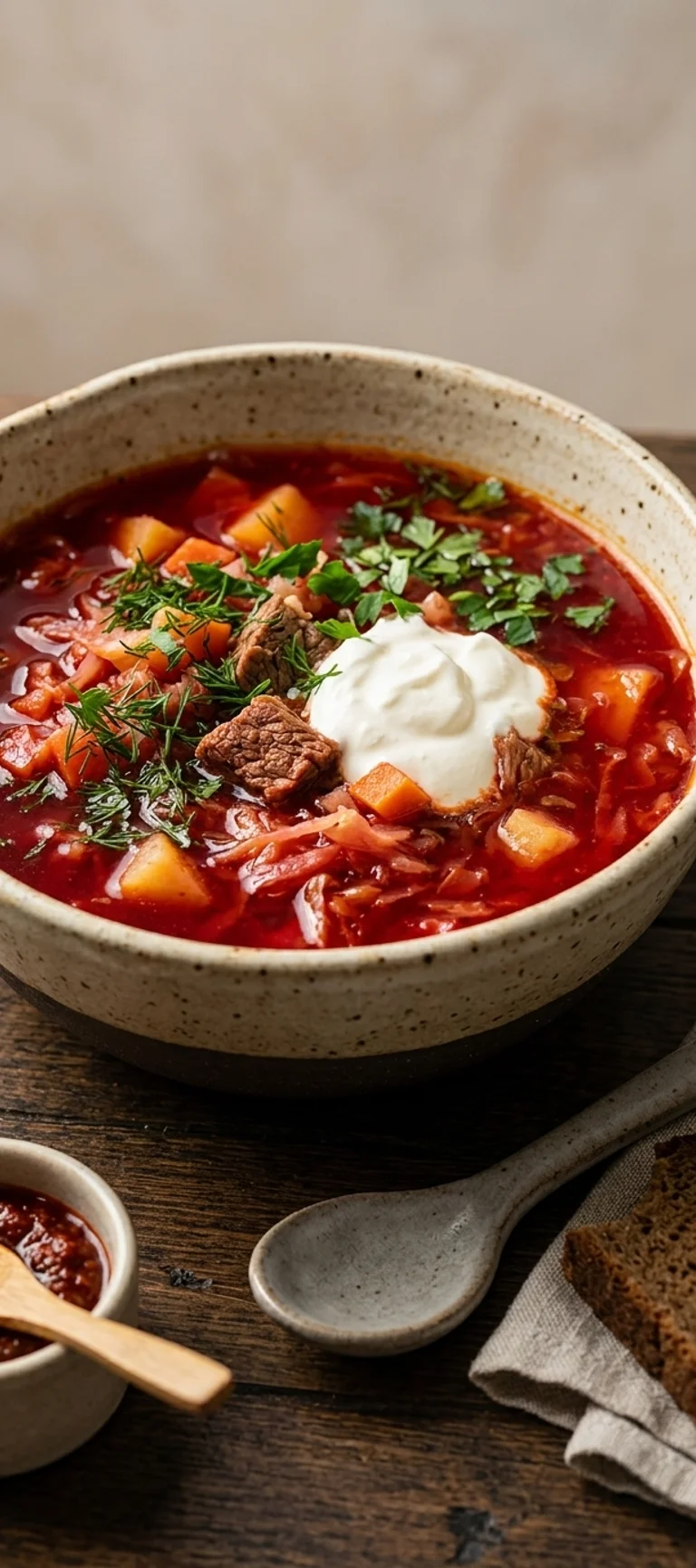 Борщ с говядиной и свежей капустой — рецепт с фото