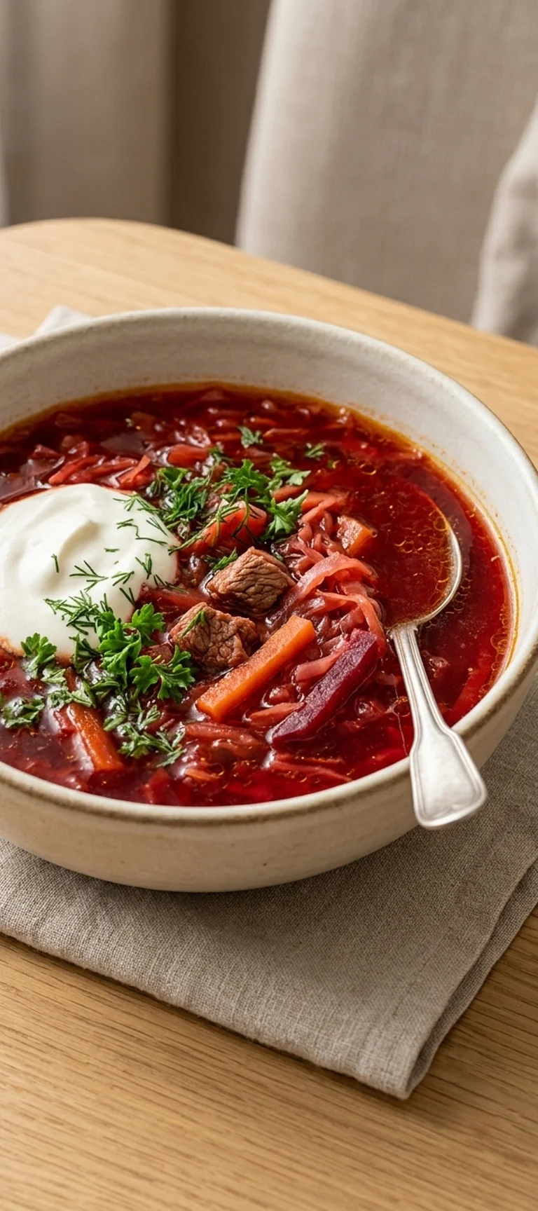 Домашний борщ с мясом и свежей капустой — рецепт с фото
