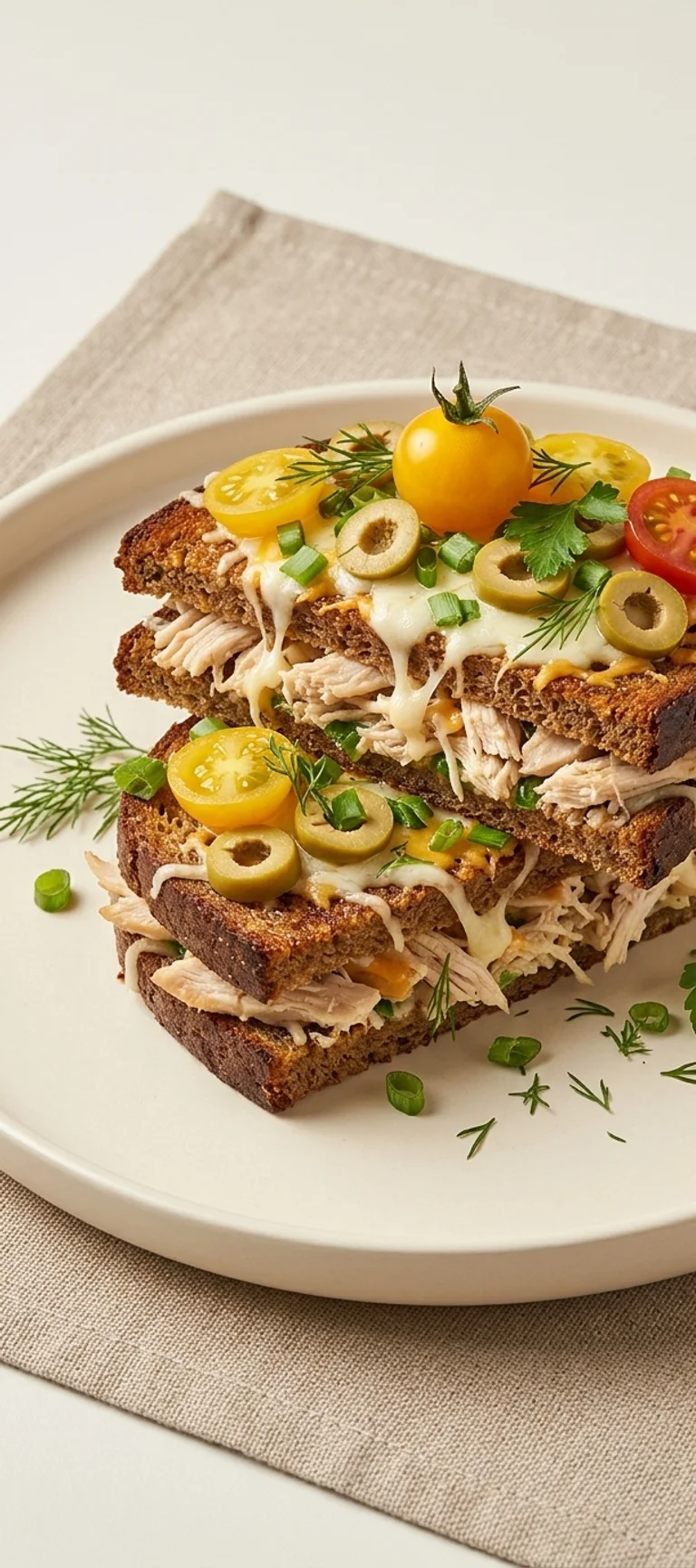 Горячие бутерброды с курицей и оливками — рецепт с фото