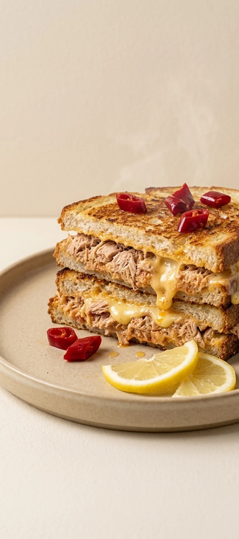Горячий сэндвич с тунцом и чеддером — рецепт с фото