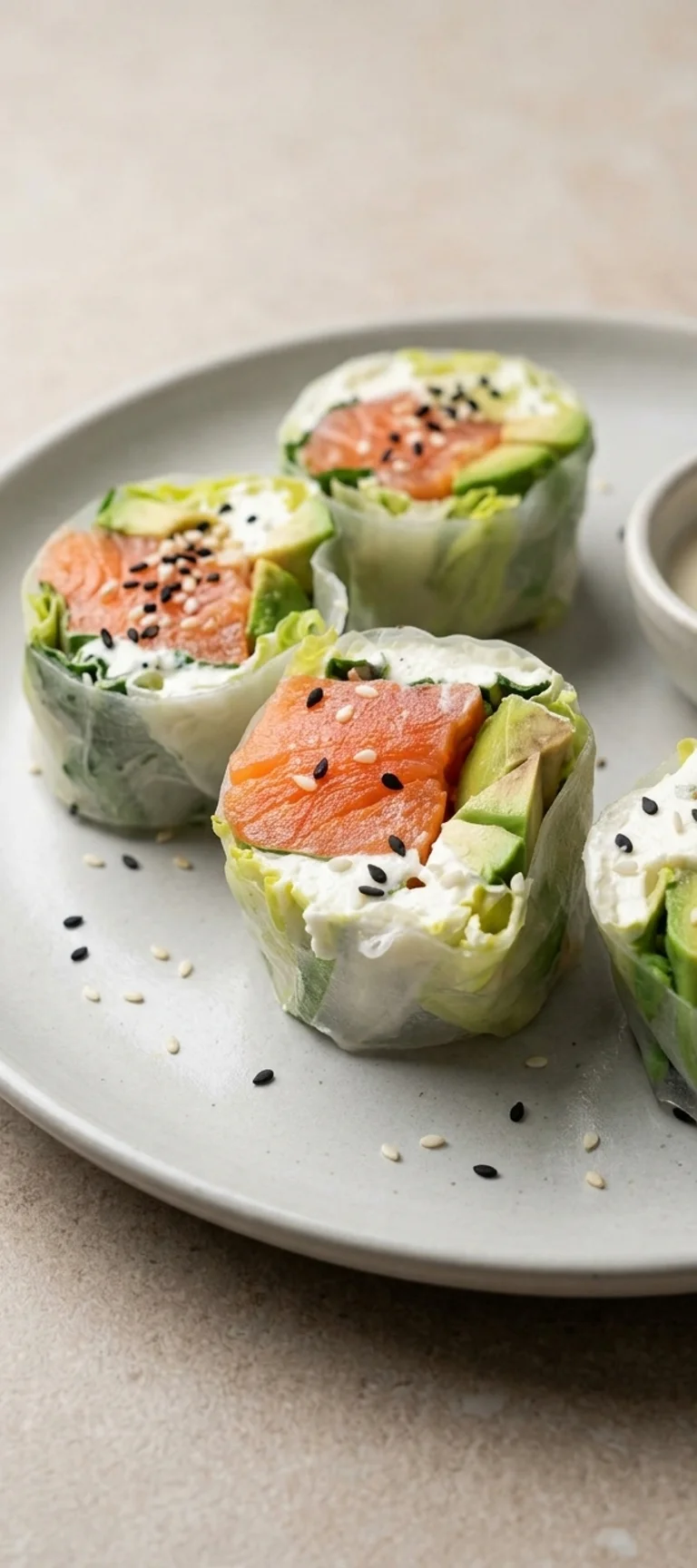 Спринг-ролл с лососем и авокадо — рецепт с фото