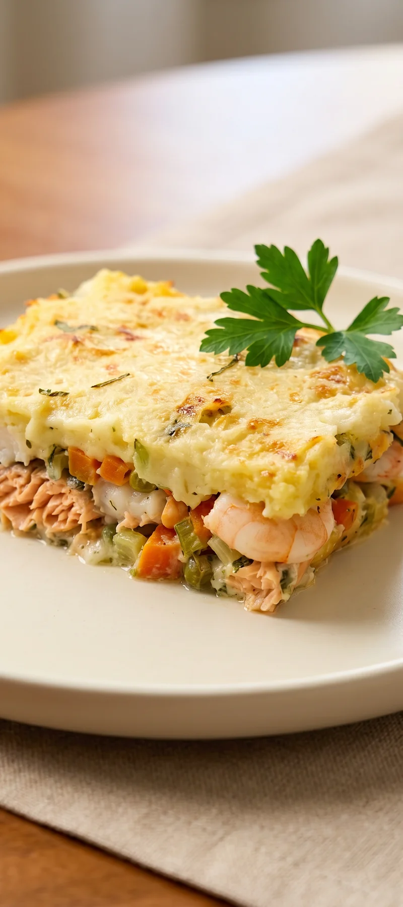 Морской пирог с картофелем и овощами — рецепт с фото