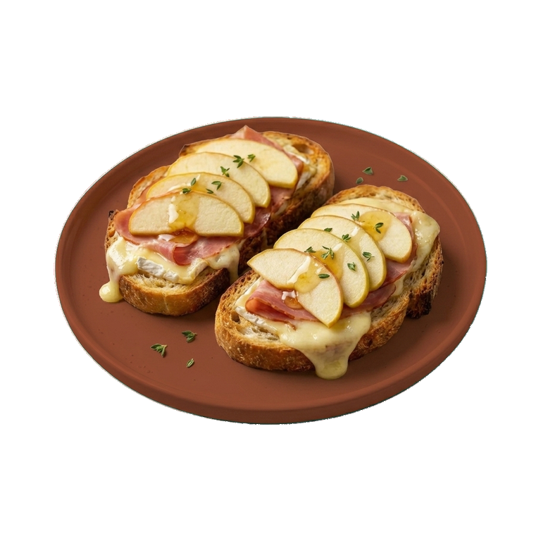 Запечённые тосты с ветчиной и камамбером — иконка рецепта