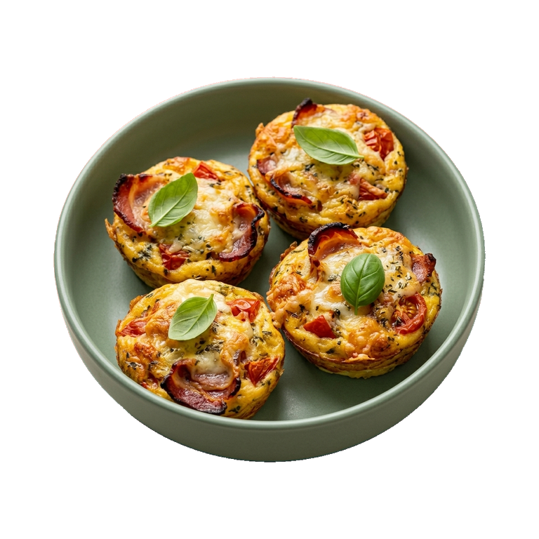 Маффины из яиц и сыра с беконом — иконка рецепта