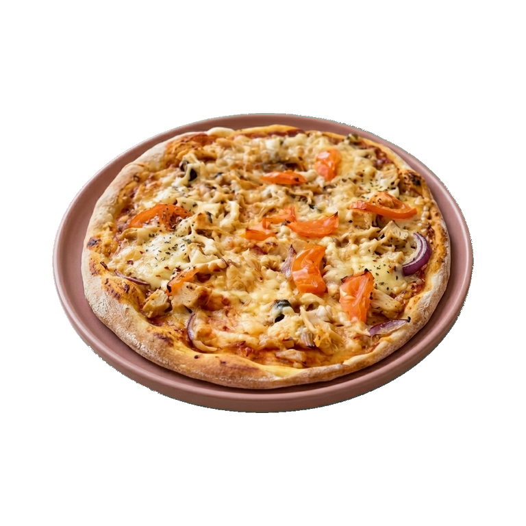 Домашняя пицца с курицей и помидорами — иконка рецепта