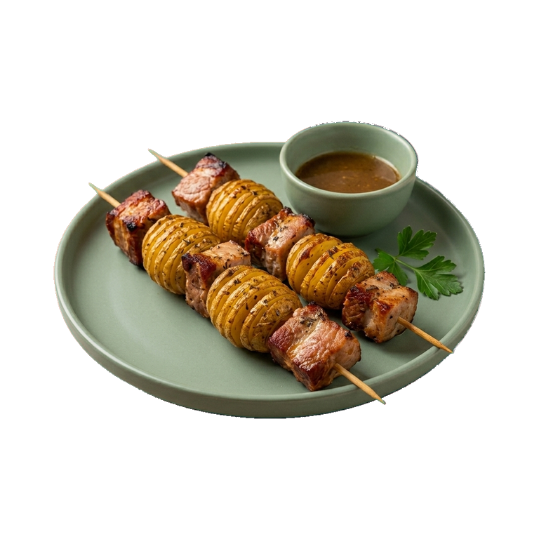 Копченая свинина со спиральным картофелем в духовке — иконка рецепта