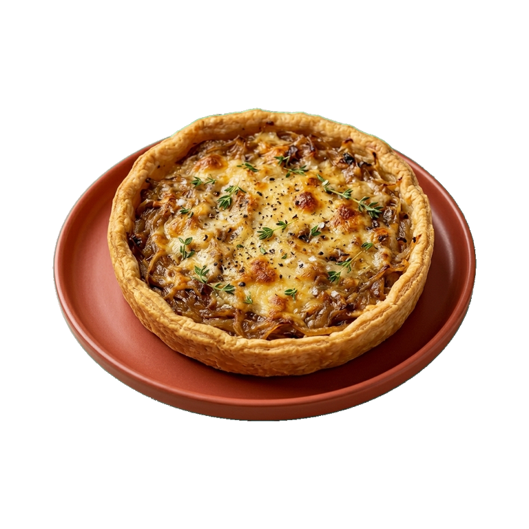 Пирог с карамелизованным луком и грюйером — иконка рецепта
