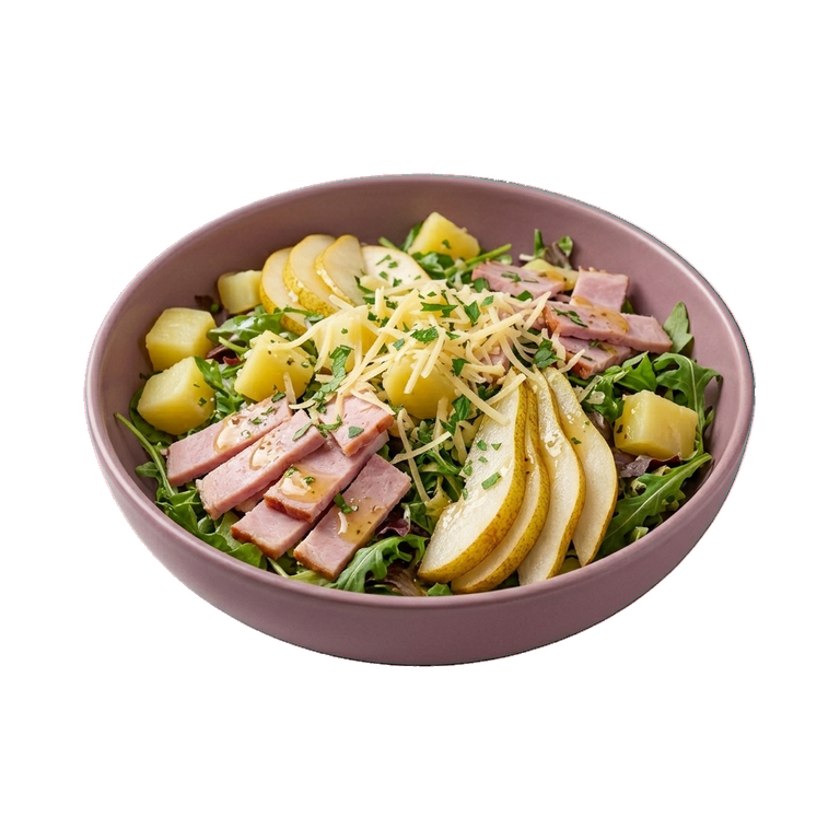 Салат с ветчиной, грушами и сыром — иконка рецепта
