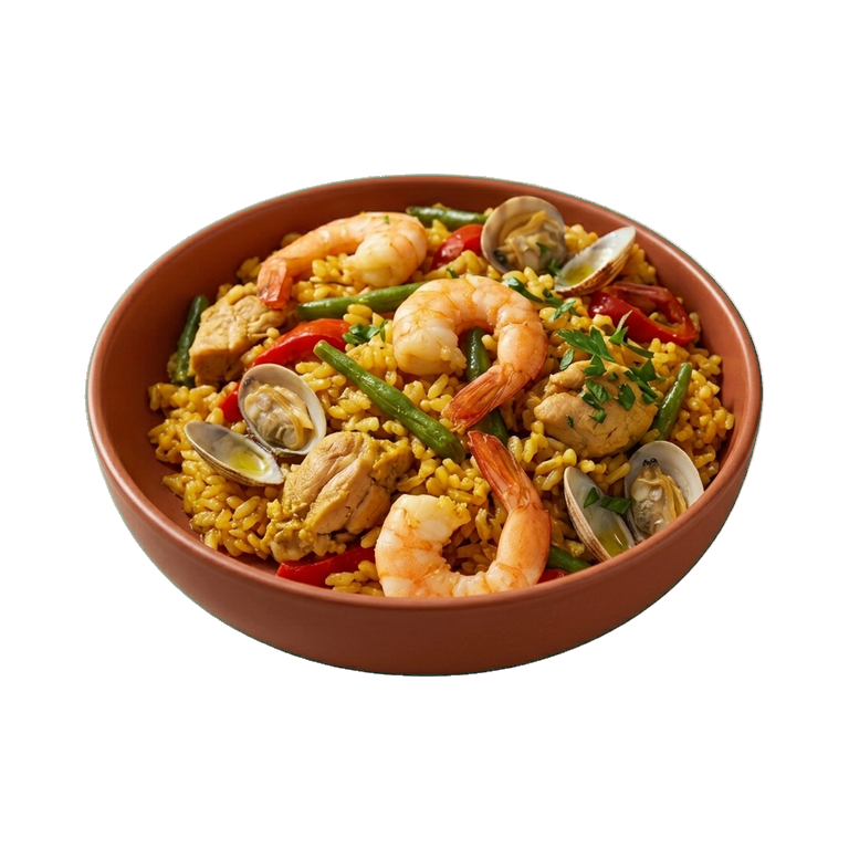Паэлья с курицей, креветками и бобами — иконка рецепта