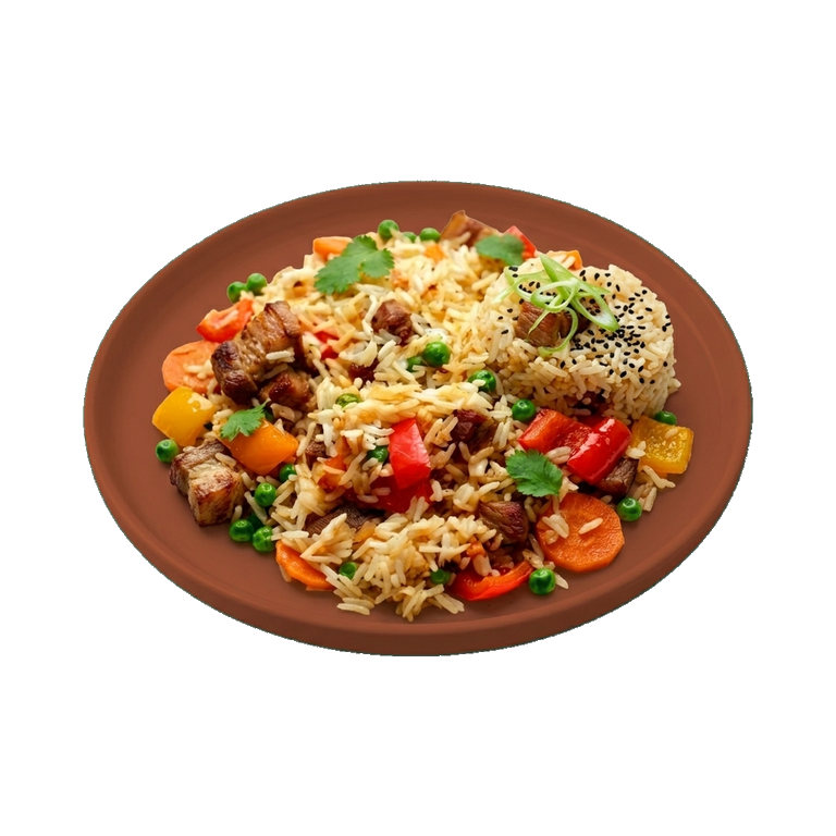 Рис с жареной свининой и овощами — иконка рецепта