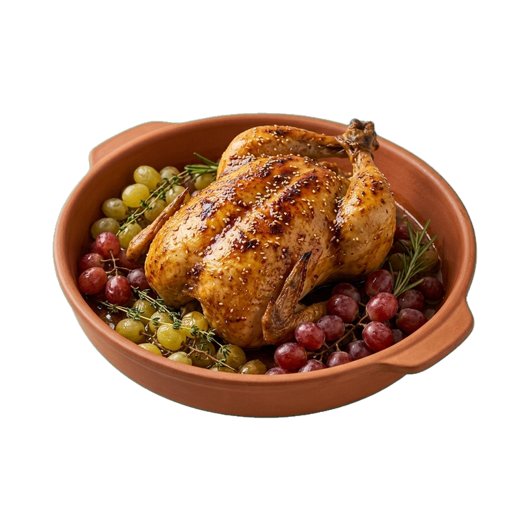 Запечённая курица в медово-соевом соусе с виноградом — иконка рецепта