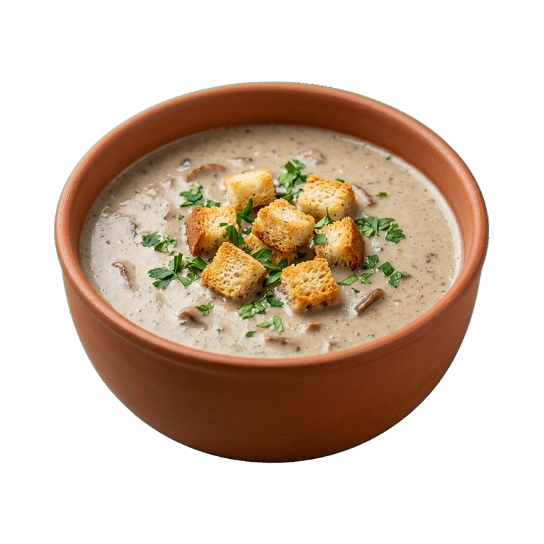 Грибной суп со сливочным сыром и гренками — иконка рецепта